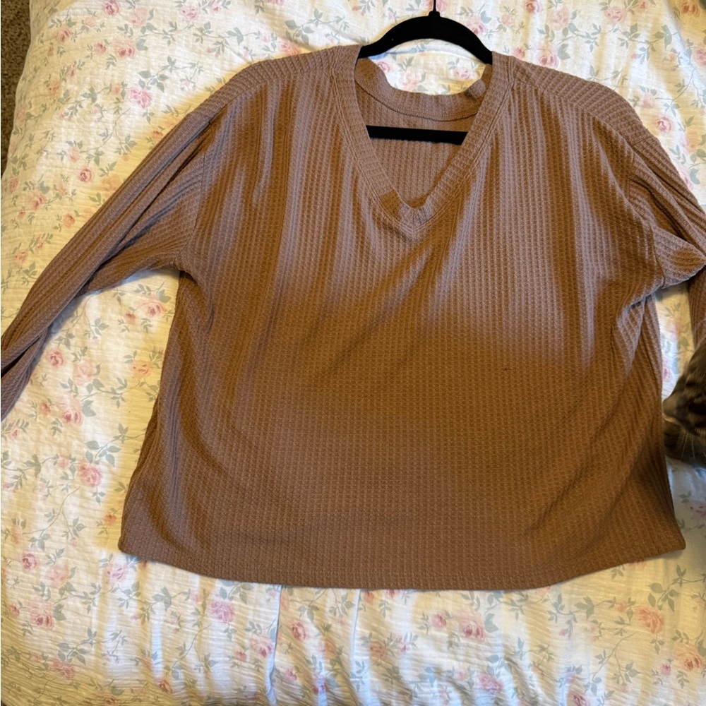 Aeropostale Brown Waffle Knit Sweater
